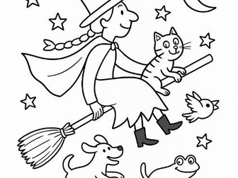 Room on the Broom Inspired Colouring Page