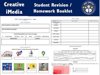 OCR Creative iMedia R093 - Student Revision /  Homework Booklet