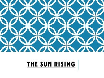 The Sun Rising by John Donne