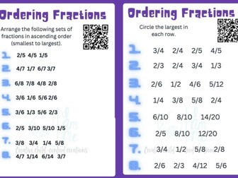 Ordering Fractions  Primary aged content