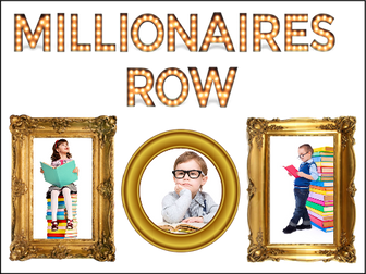 Millionaires Row Display Board - Read a million words count