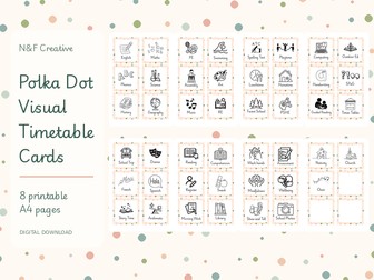 Polka Dot visual timetable cards