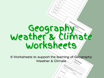 Geography Weather and Climate Worksheets