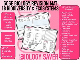 GCSE Biology Revision Mats - 18 Biodiversity and Ecosystems