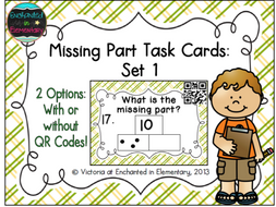 Missing Part Task Cards: 1st Grade Common Core: Operations & Algebraic Thinking