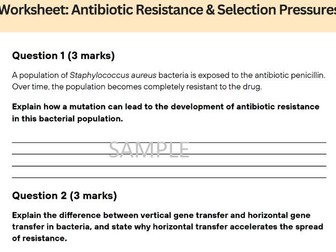 Antibiotic Resistance & Selection Pressures: Advanced Biology Pack