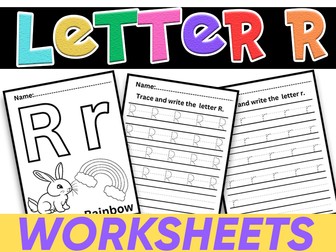 Beginning with the Letter R|Letter R Recognition and Handwriting|Letter formation Tracing Worksheet