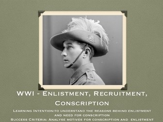 WWI Australia: Enlistment, Recruitment and Conscription