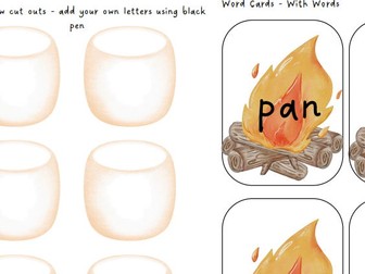 Marshmallow Phonics – Bonfire-Themed CVC Word Activities (10 Pages)