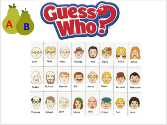 Guess Who - template and powerpoint with vocabulary - descriptions