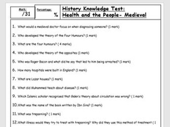 Medieval Medicine Knowledge Test