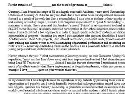 Exemplar Head of PE Letter (I got the job with this)