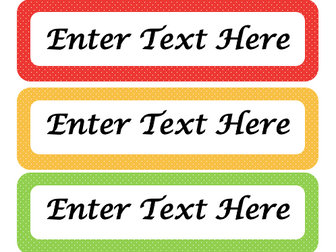 Colourful Tray Labels