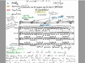 Vivaldi Concerto in D Major op.10 no.3 - Annotated