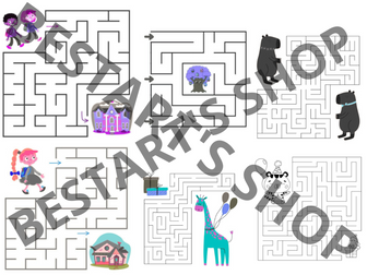 Worksheet Layouts and Templates for Mazes Clip Art/Clipart for Business Use