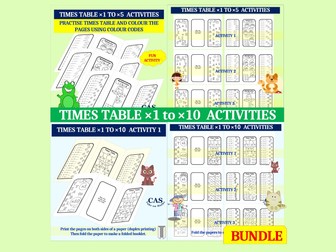 Times Tables Bundle-Colouring Activity-Multiplication Facts
