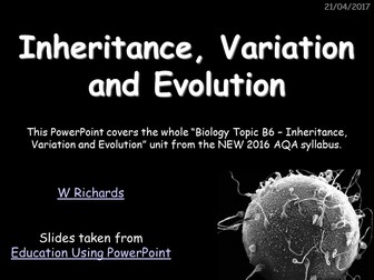 2016 AQA Biology topic 6 - Inheritance, Variation and Evolution