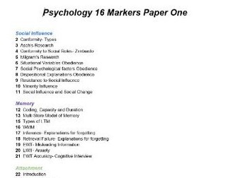 Psychology AQA Revision