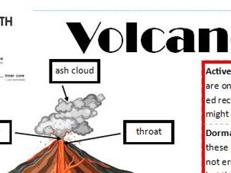 Earthquakes and volcanoes knowledge organiser