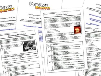 GCSE Physics Independent Study Tasks with 9-1 Grade Ladder - Radioactivity/Radiation - Complete Unit