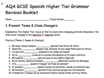 GCSE AQA Spanish Higher revision guide