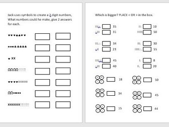 Place value to 100. worksheet