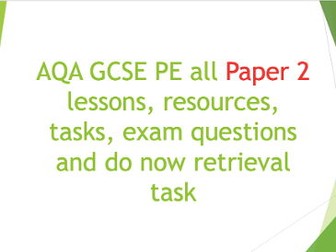AQA GCSE PE Paper 2 - Sports Psychology full unit of lessons