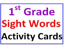 First Grade Sight Words Activity Cards COLOR and PRINT