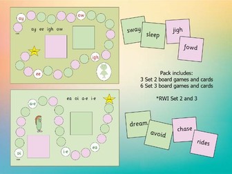 Phonics board games Set 2 & 3 (neutral colours)