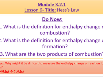 A Level Chemistry OCR A Module 3.2.1 | Teaching Resources