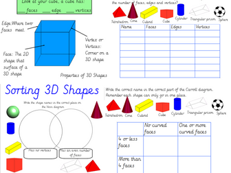 Properties of 3D Shapes and Venn and Carroll Diagrams
