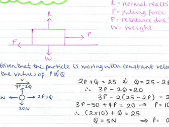 AS Maths Statistics & Mechanics notes- Chapter 10 (Forces & motions)