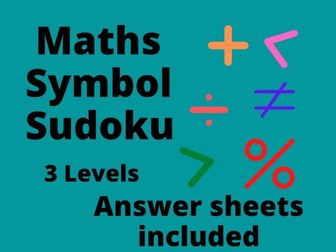 Differentiated maths symbol sudoku