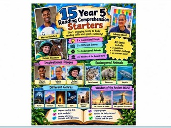 15 Reading Comprehension Starters Year 5