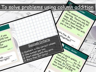KS2 Column Addition Word Problems | Project Manager