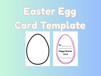 Easter Card Template, Easyer Egg, Easter Card
