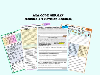 NEW AQA GCSE German - 2026 - Modules 1-4 Revision Booklets