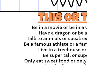 Getting to know you Game THIS or THAT '3'