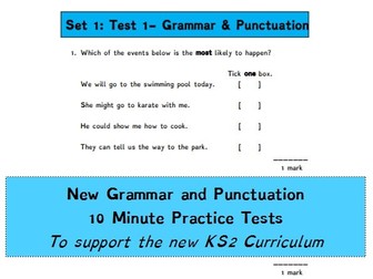 Grammar and Punctuation 10 Minute Tests (10 Tests in Each Unit)