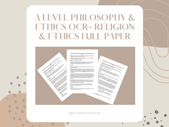 Philosophy of Religion FULL PAPER Essay Plans OCR