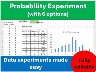 Probability Experiment Spreadsheet