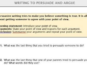 Ks3 Persuade and argue