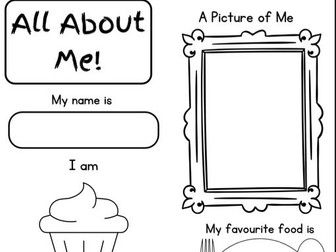 All About Me Transition Sheet