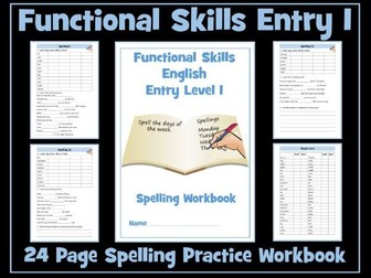 English Functional Skills - Spelling Workbook Entry Level 1