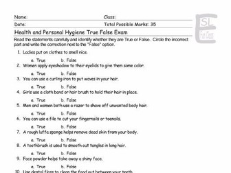 Health and Personal Hygiene 20 Worksheet Bundle | Teaching Resources