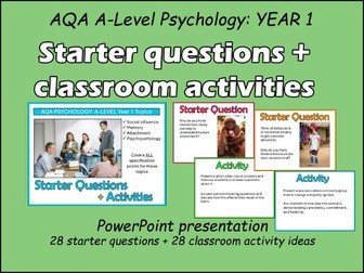 A-LEVEL PSYCHOLOGY: Starters & Activities (Year 1)