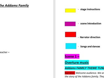 Addams Family Script KS2 Play
