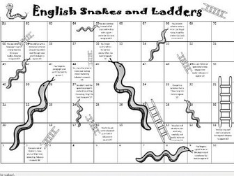 2 English games - Literacy Snakes and Ladders and Creative Writing Bingo