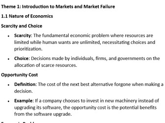 Microeconomics A level Edexcel Theme 1 Topic 1