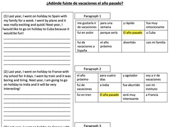 Las vacaciones 'text puzzles' translation